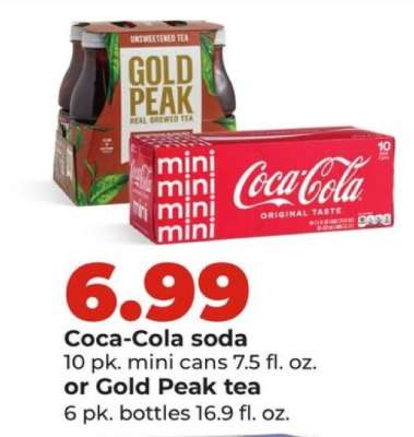 Coca-Cola soda or Gold Peak tea