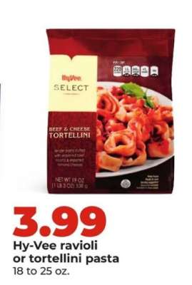 Hy-Vee ravioli or tortellini pasta