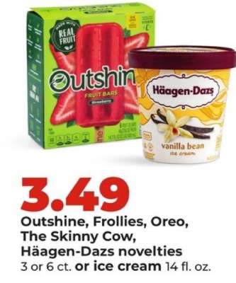 Outshine, Frollies, Oreo, The Skinny Cow, Häagen-Dazs novelties