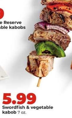 Swordfish & vegetable kabob