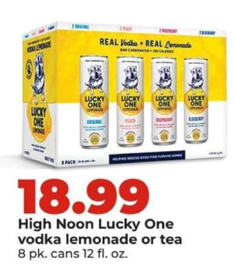 High Noon Lucky One vodka lemonade or tea