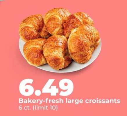 Bakery fresh large croissants