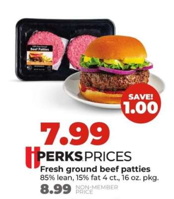 Fresh ground beef patties