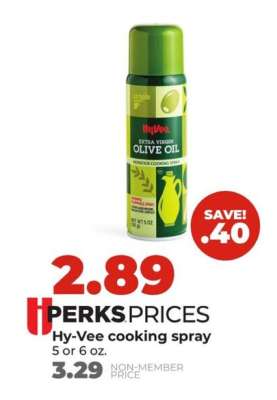 Hy-Vee cooking spray