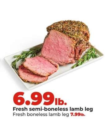 Fresh semi-boneless lamb leg