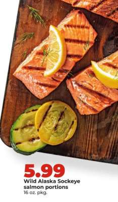 Wild Alaska sockeye salmon portions