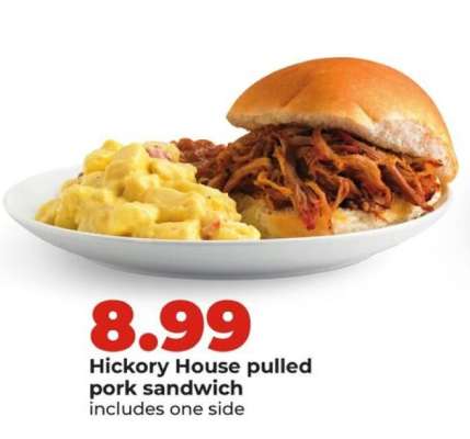 Hickory House pulled pork sandwich