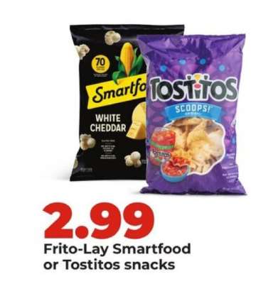 Frito-Lay Smartfood or Tostitos snacks