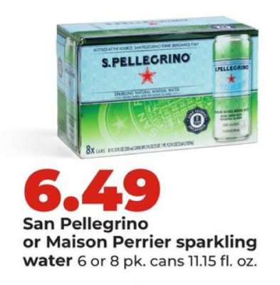 San Pellegrino or Maison Perrier sparkling water