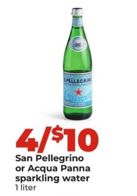 San Pellegrino or Acqua Panna sparkling water