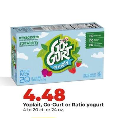 Yoplait, Go-Gurt or Ratio yogurt