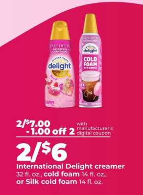 INTERNATIONAL DELIGHT CREAMER OR COLD FOAM