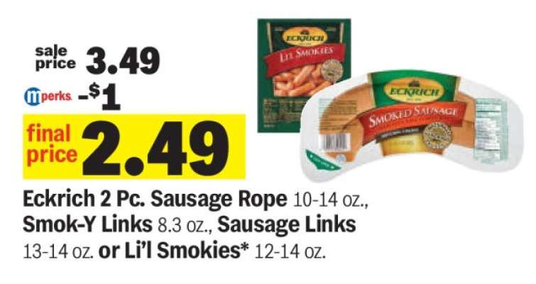 Eckrich 2 Pc. Sausage Rope, Smok-Y Links, Sausage Links or Li’l Smokies