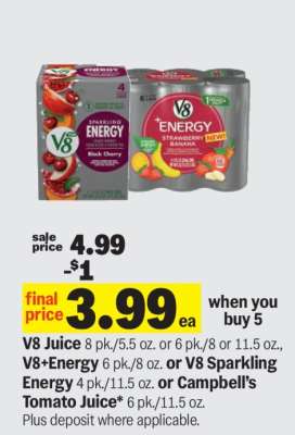 V8 Juice or V8+Energy
