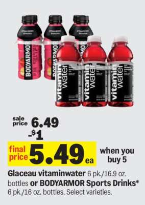 Glaceau vitaminwater or BODYARMOR Sports Drinks