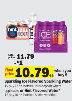 Sparkling Ice Flavored Sparkling Water or Hint Flavored Water