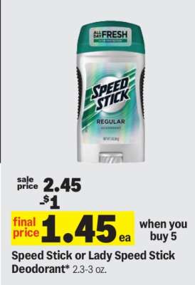 Speed Stick or Lady Speed Stick Deodorant