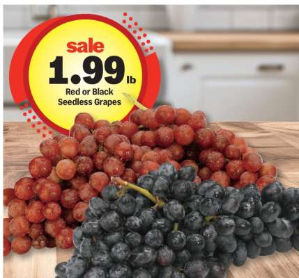 Red or Black Seedless Grapes