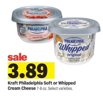 Kraft Philadelphia Soft or Whipped Cream Cheese*