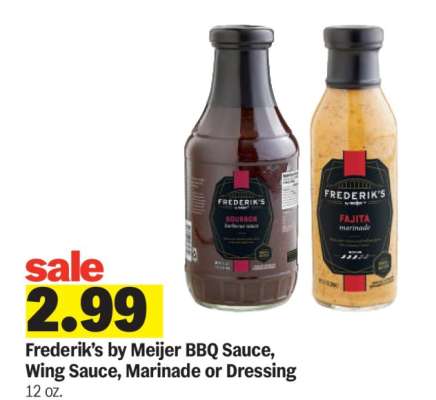 Frederik’s by Meijer BBQ Sauce, Wing Sauce, Marinade or Dressing