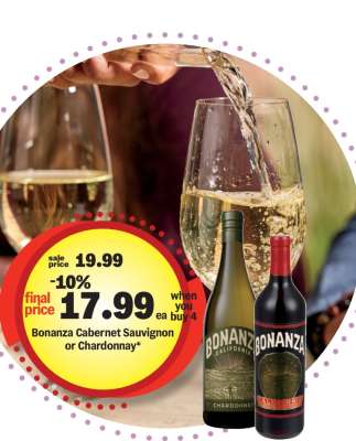 Bonanza Cabernet Sauvignon or Chardonnay