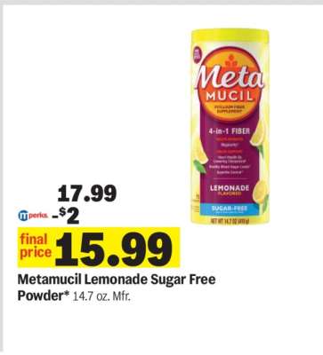 Metamucil Lemonade Sugar Free Powder