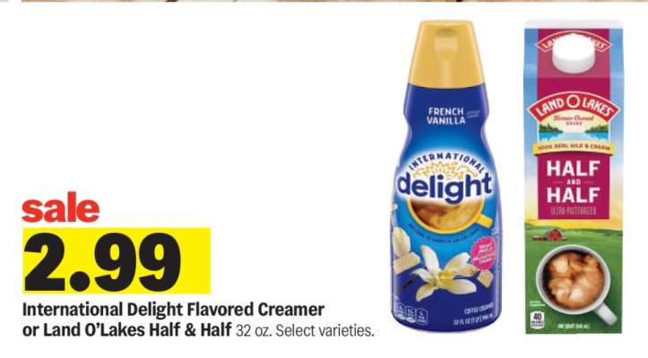 International Delight Flavored Creamer or Land O'Lakes Half & Half