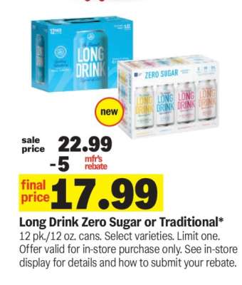 Long Drink Zero Sugar or Traditional