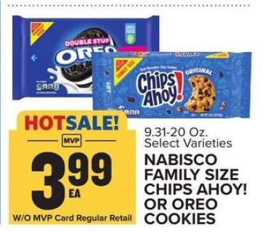 Nabisco Family Size Chips Ahoy or Oreo Cookies
