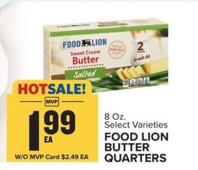 FOOD LION BUTTER QUARTERS