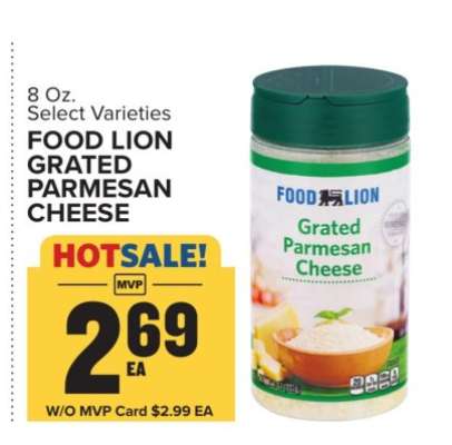 FOOD LION GRATED PARMESAN CHEESE