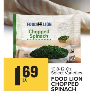 FOOD LION CHOPPED SPINACH