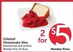 Colossal Cheesecake Slice