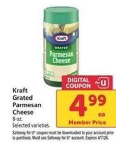 Kraft Grated Parmesan Cheese