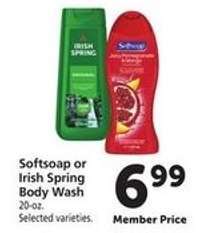 Softsoap or Irish Spring Body Wash