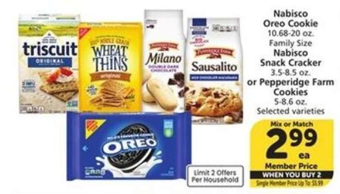 Nabisco Oreo Cookie or Pepperidge Farm Cookies