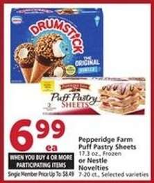 Pepperidge Farm Puff Pastry Sheets or Nestle Novelties