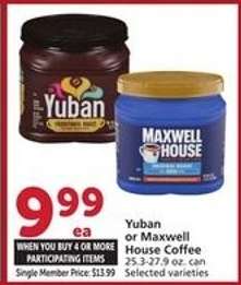 Yuban or Maxwell House Coffee