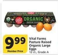 Vital Farms Pasture Raised Organic Large Eggs