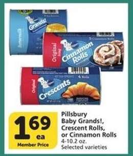 Pillsbury Baby Grands!, Crescent Rolls, or Cinnamon Rolls