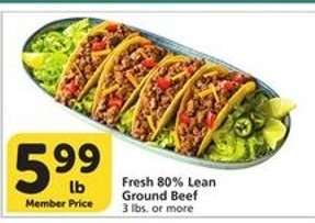 Fresh 80% Lean Ground Beef