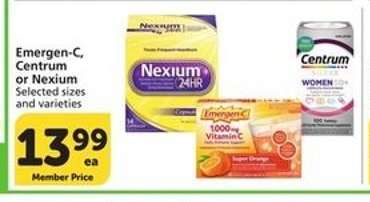 Emergen-C, Centrum or Nexium