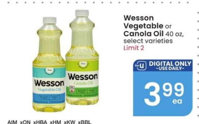 Wesson Vegetable or Canola Oil