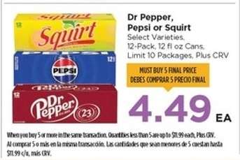 Dr Pepper, Pepsi or Squirt