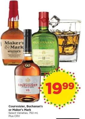 Courvoisier, Buchanan’s or Maker’s Mark