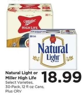 Natural Light or Miller High Life