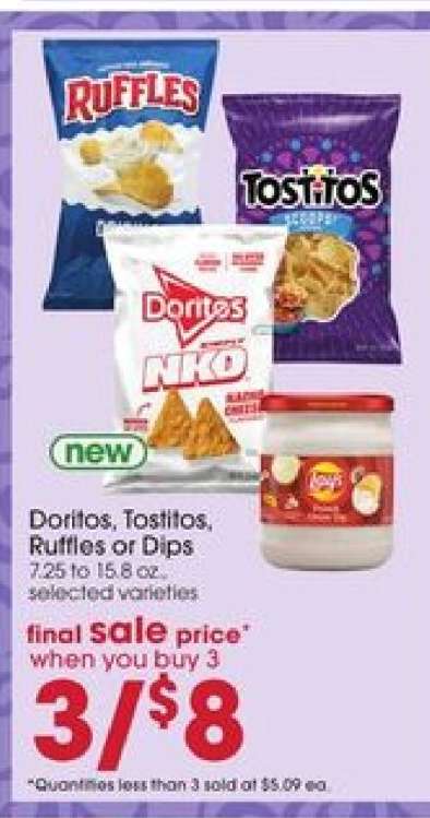 Doritos, Tostitos, Ruffles or Dips