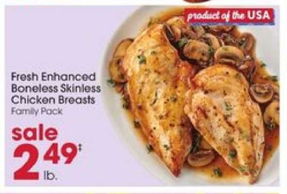 Fresh Enhanced Boneless Skinless Chicken Breasts