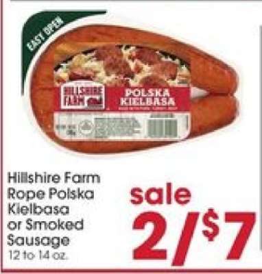 Hillshire Farm Rope Polska Kielbasa or Smoked Sausage