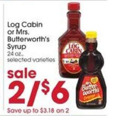 Log Cabin or Mrs. Butterworth's Syrup